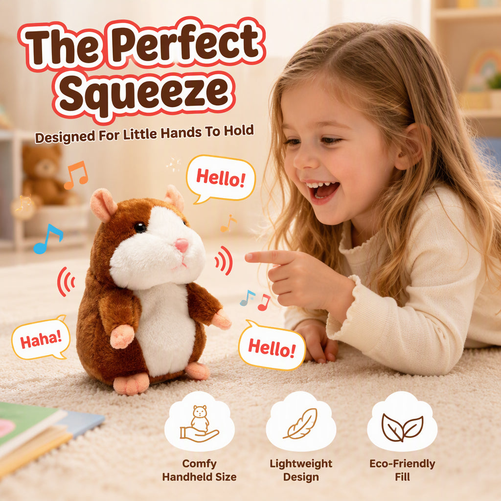 Cheeky Hamster — Talk & Repeat Plush Toy, Perfect for Gifting