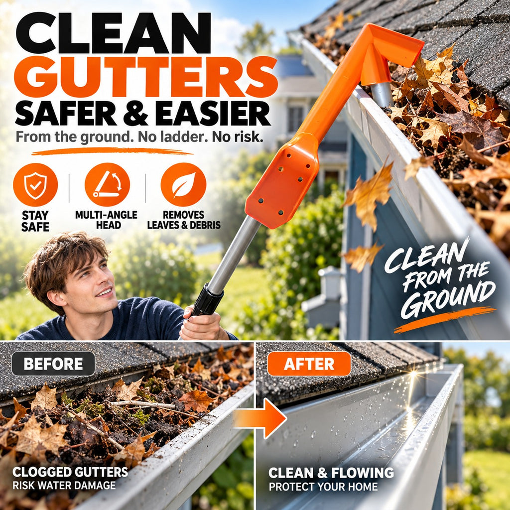 🔧 LIMITED‑TIME 50% OFF! ✨ No-Climb Gutter Cleaning Tool