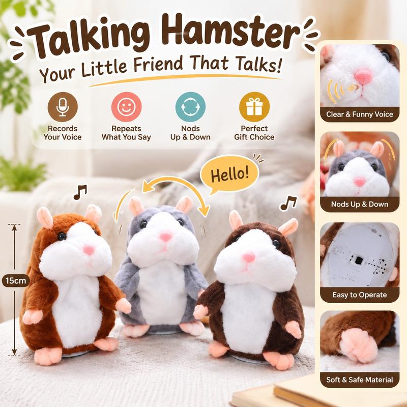 Cheeky Hamster — Talk & Repeat Plush Toy, Perfect for Gifting