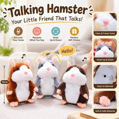 Cheeky Hamster — Talk & Repeat Plush Toy, Perfect for Gifting