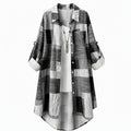 Casual Loose Fit Plaid Long Sleeve Shirt Plus Size Sun Protection Outerwear for Spring and Autumn