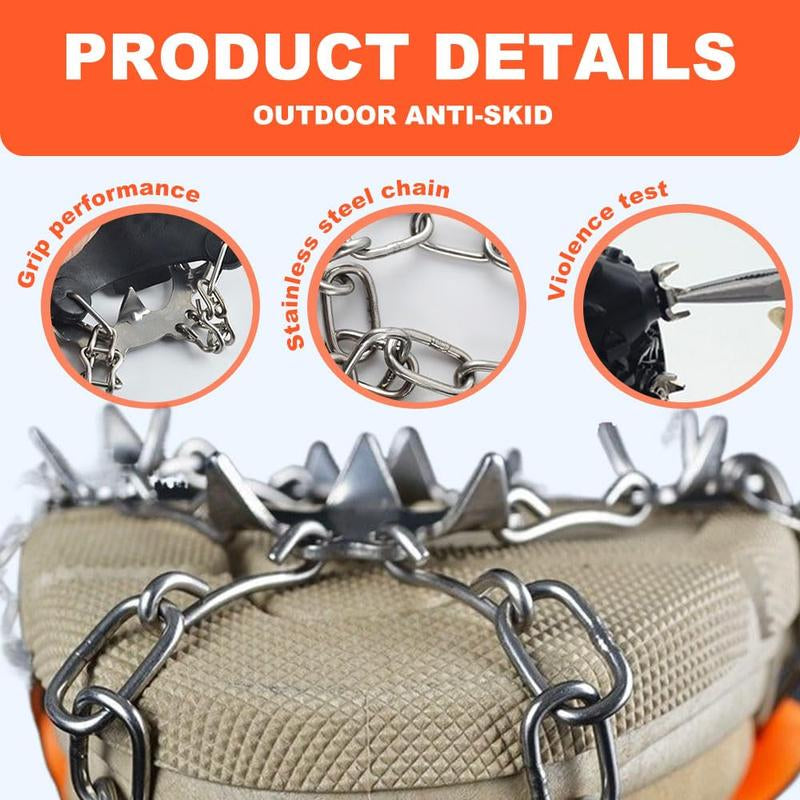 Outdoor Anti-Slip Crampons – Stainless Steel Spikes, Quick-On, Multi-Sport ✨