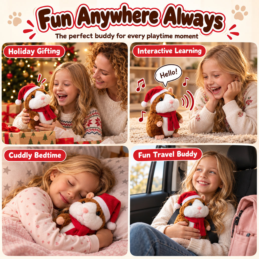 Cheeky Hamster — Talk & Repeat Plush Toy, Perfect for Gifting