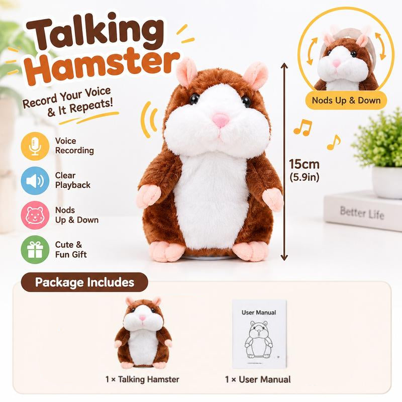 Cheeky Hamster — Talk & Repeat Plush Toy, Perfect for Gifting