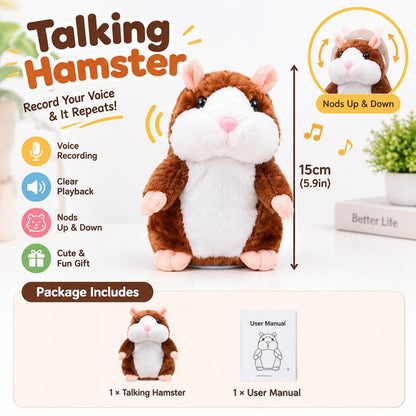 Cheeky Hamster — Talk & Repeat Plush Toy, Perfect for Gifting