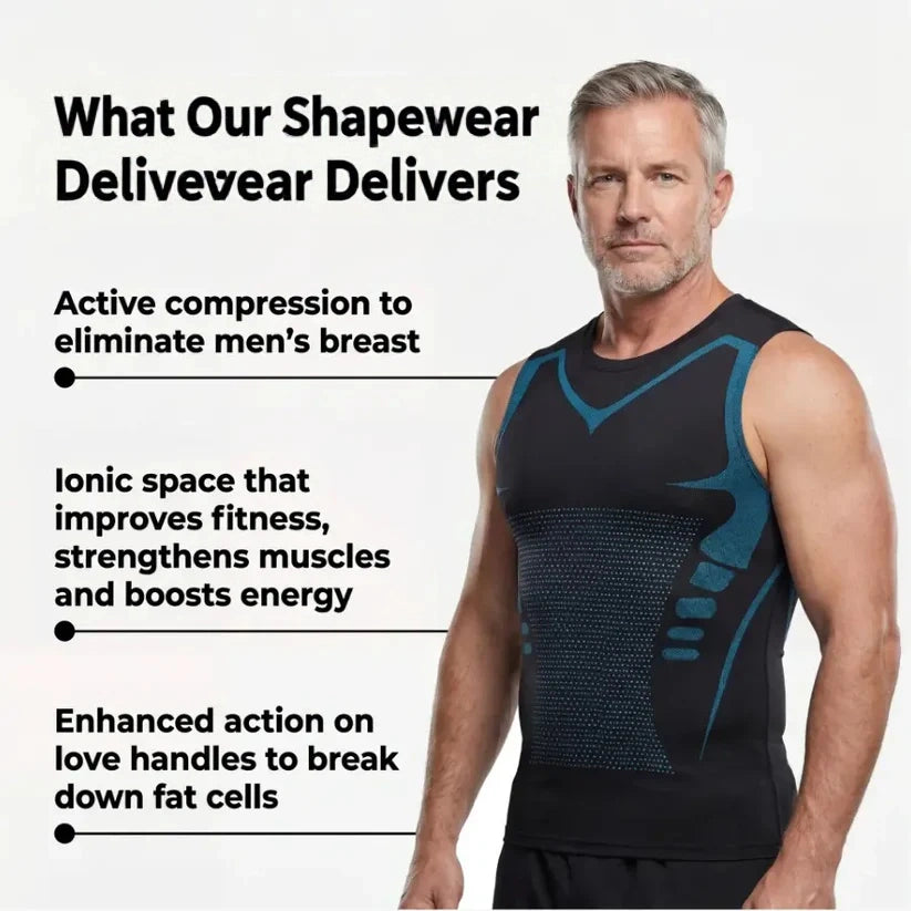 ☀️ Summer Best-Seller 50% OFF 👔 Compression Shaping Shirt Men — Feel the Power of 🦁 Confidence · ⚡ Energy · 💪 Strength