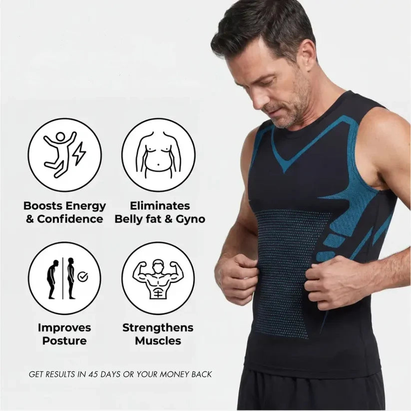 ☀️ Summer Best-Seller 50% OFF 👔 Compression Shaping Shirt Men — Feel the Power of 🦁 Confidence · ⚡ Energy · 💪 Strength