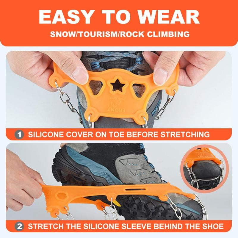Outdoor Anti-Slip Crampons – Stainless Steel Spikes, Quick-On, Multi-Sport ✨