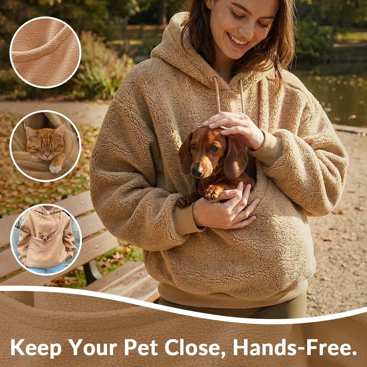 Pet Carrier Hoodie – Hands-Free Wearable Hoodie For Small Dogs & Cats